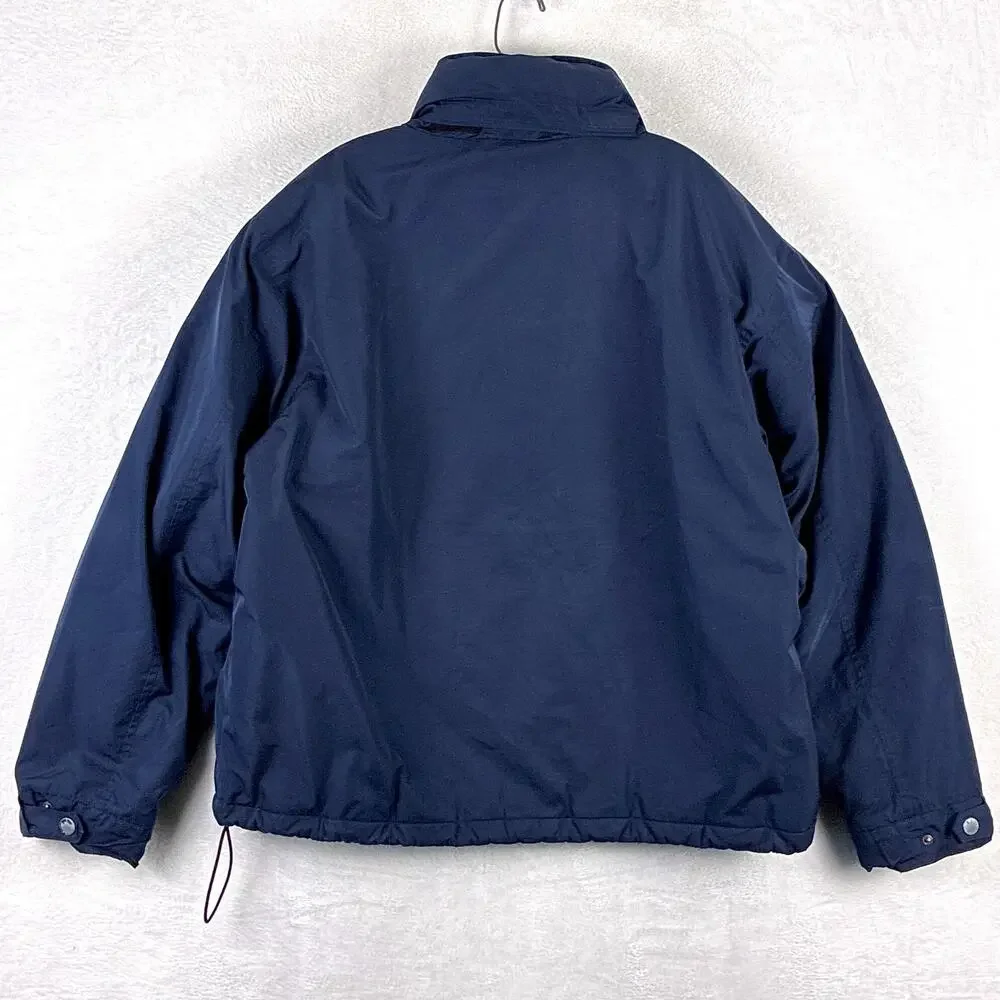 VTG Polo Ralph Lauren Jacket Men XXL Navy Pony Fleece Lined Stowaway Hood 90s